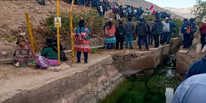 Tensión en Jorge Basadre: Bloquean con cemento la Bocatoma de Ite e impiden el trasvase de agua hacia Ilo